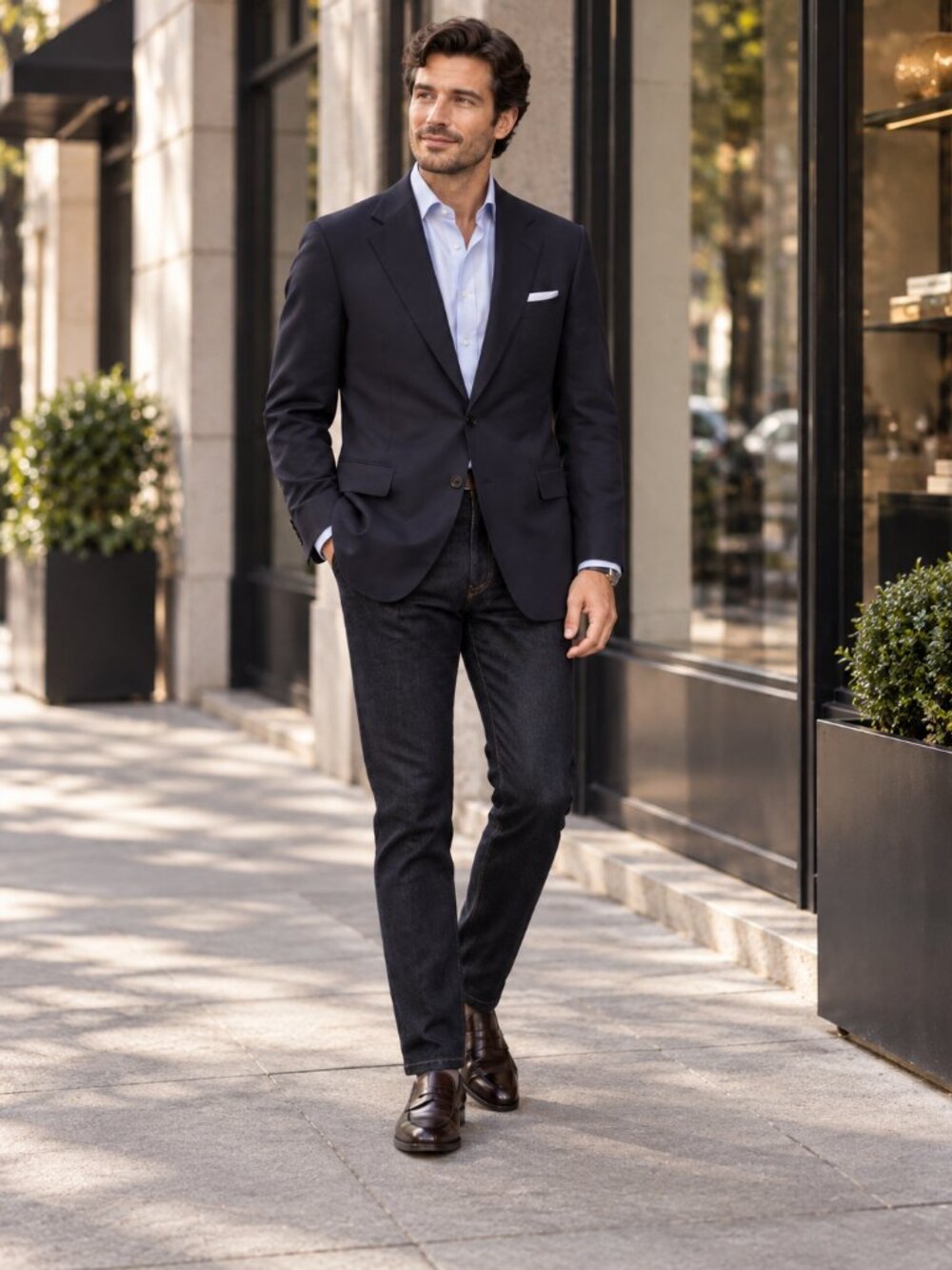 100% Pure New Wool Chester Barrie for Harrods Knightsbridge Navy  Blazer 38R